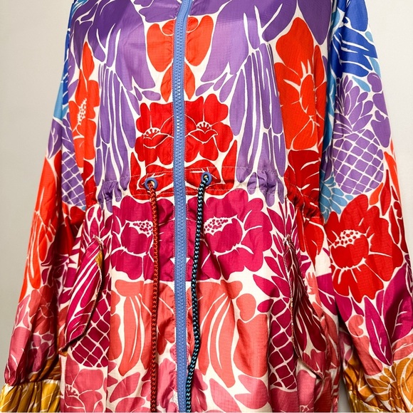 NWOT Farm Rio Tropical Graphic Floral Lightweight Parka Jacket - Picture 5 of 7